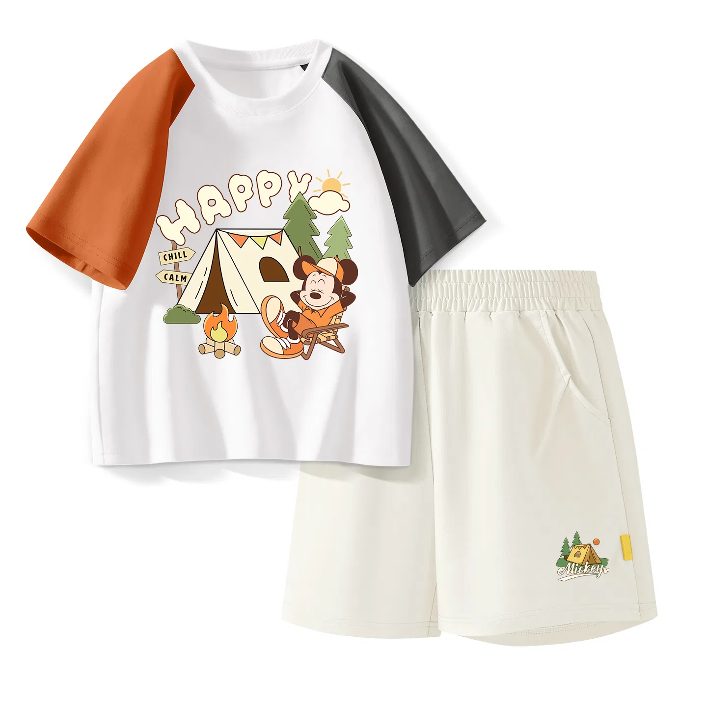 Детский спортивный костюм Casual Sportswear 2 Piece Set Disney, Diqi Camp Orange Gray+Di Tent K_Bottom Right Mist White — фото 3