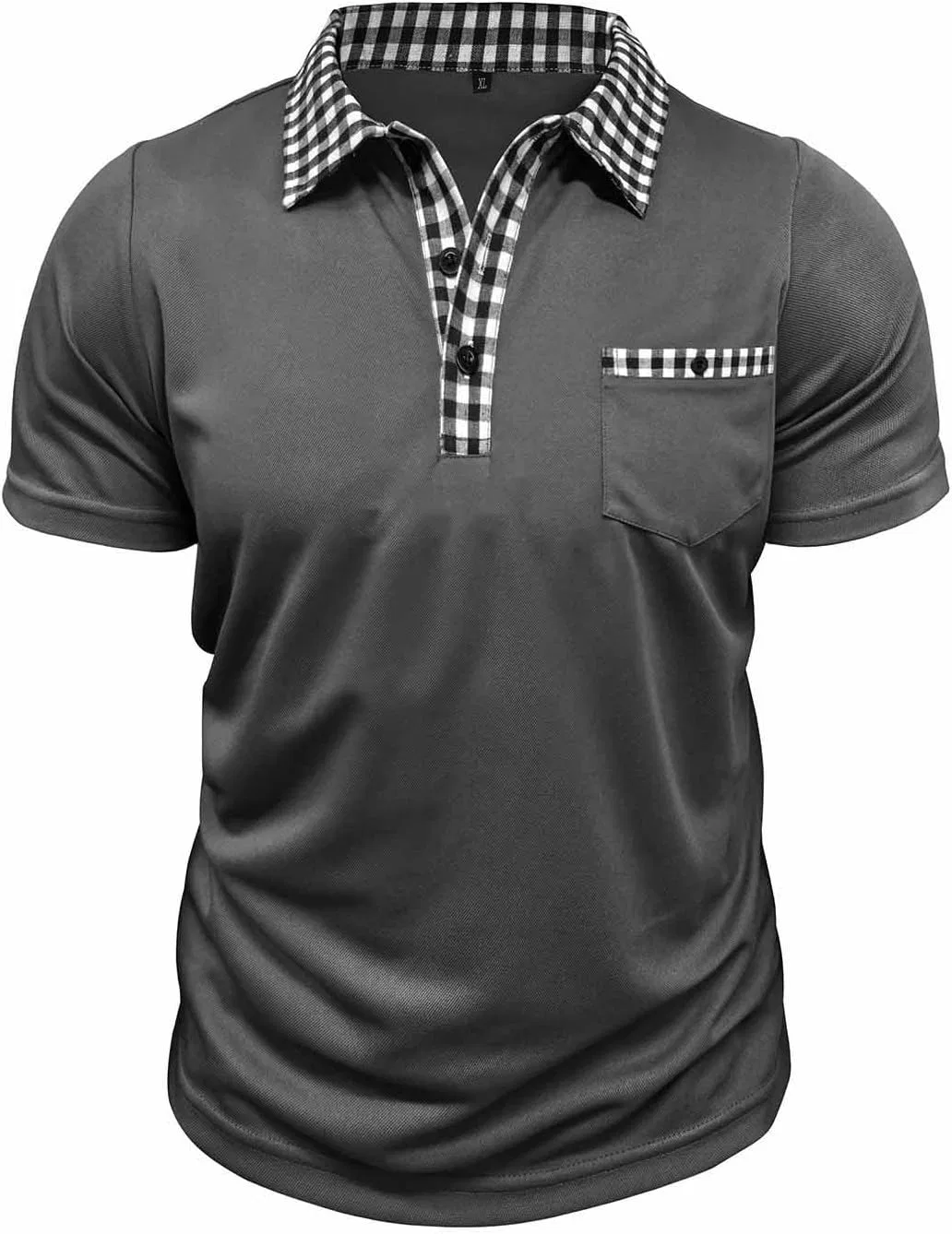 Мужское поло Vintage Plaid, Dark Gray — фото 4