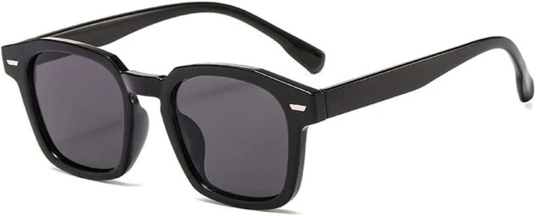 

Классические заклепки украшают маленькие квадратные солнцезащитные очки в винтажном стиле для женщин и мужчин, для активного отдыха на природе, рыбалки и использования с защитой от УФ-излучения UV400 TVTBBVV, Black Gray