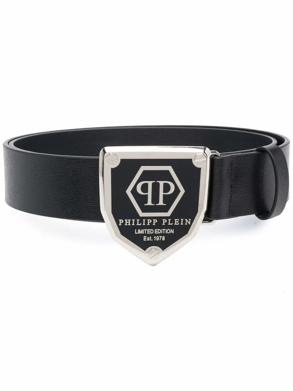 

Ремень с пряжкой-логотипом Philipp Plein, черный