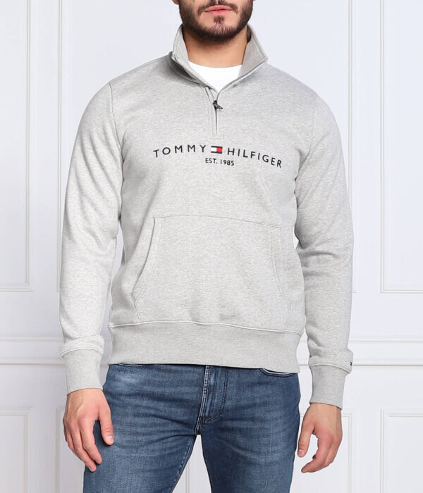 

Толстовка Tommy Hilfiger с полумолнией, серый