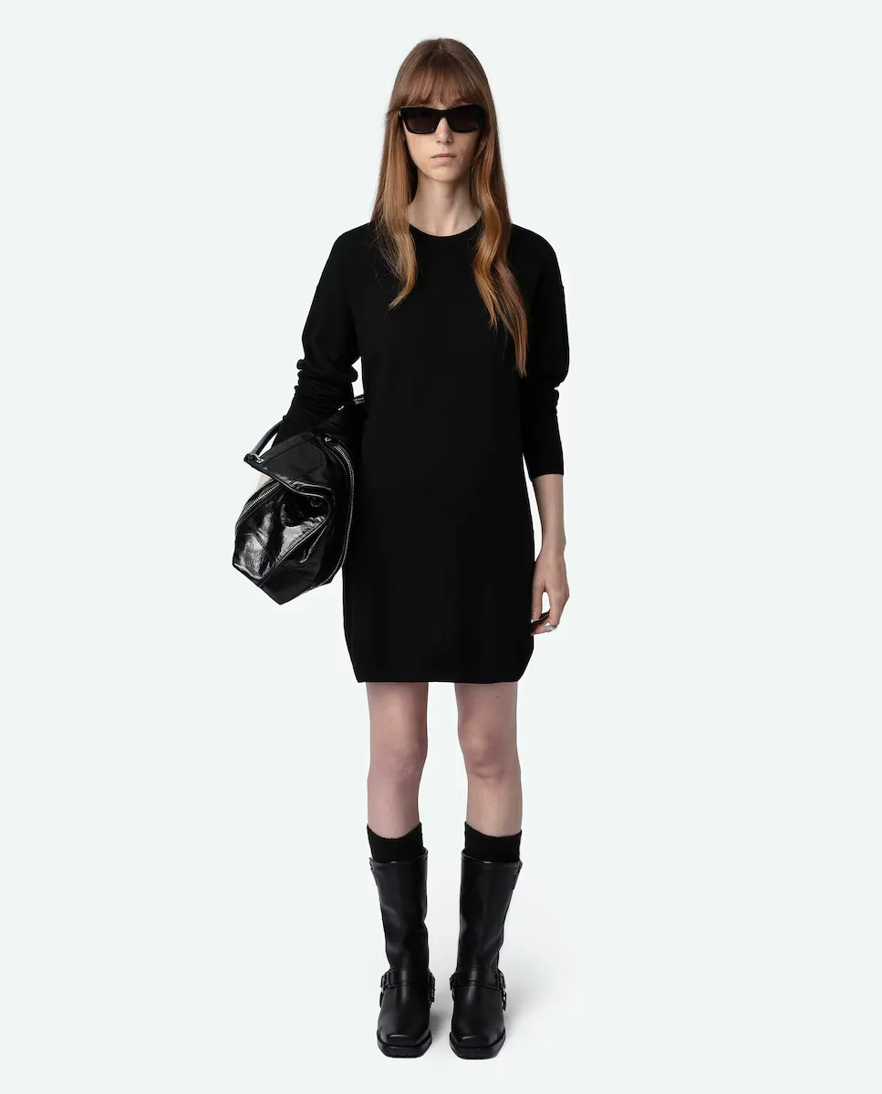 

Платье Kanjy из 100% шерсти с открытой спиной Zadig & Voltaire, черный