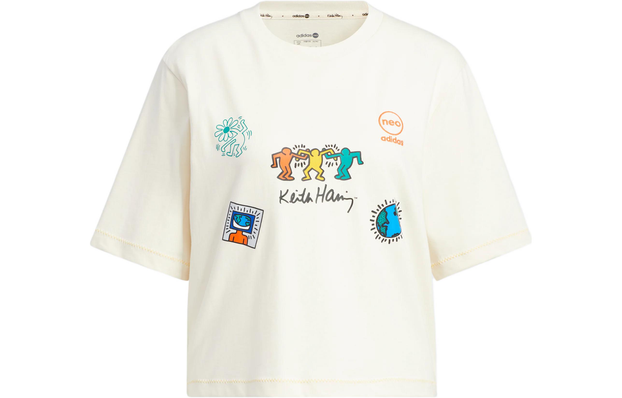 Футболка Keith Haring X Keith Haring женская Ecru Adidas Neo — фото 2