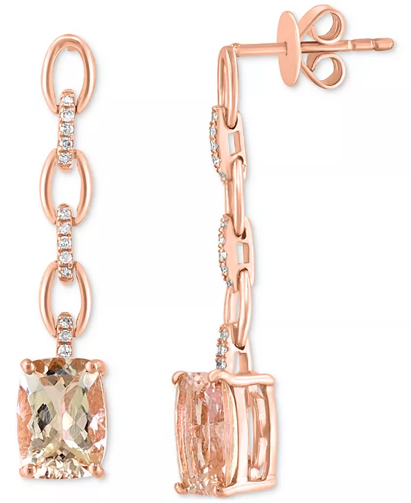 

Серьги-Подвески из 14-каратного розового золота с морганитом Эффи (2-1/2 карата) и бриллиантами (1/20 карата) Effy Collection, morganite
