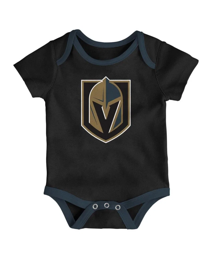 Комплект из 3 бодиков для мальчиков и девочек с символикой команды Vegas Golden Knights "Loyal Buddies" Outerstuff, черный — фото 2