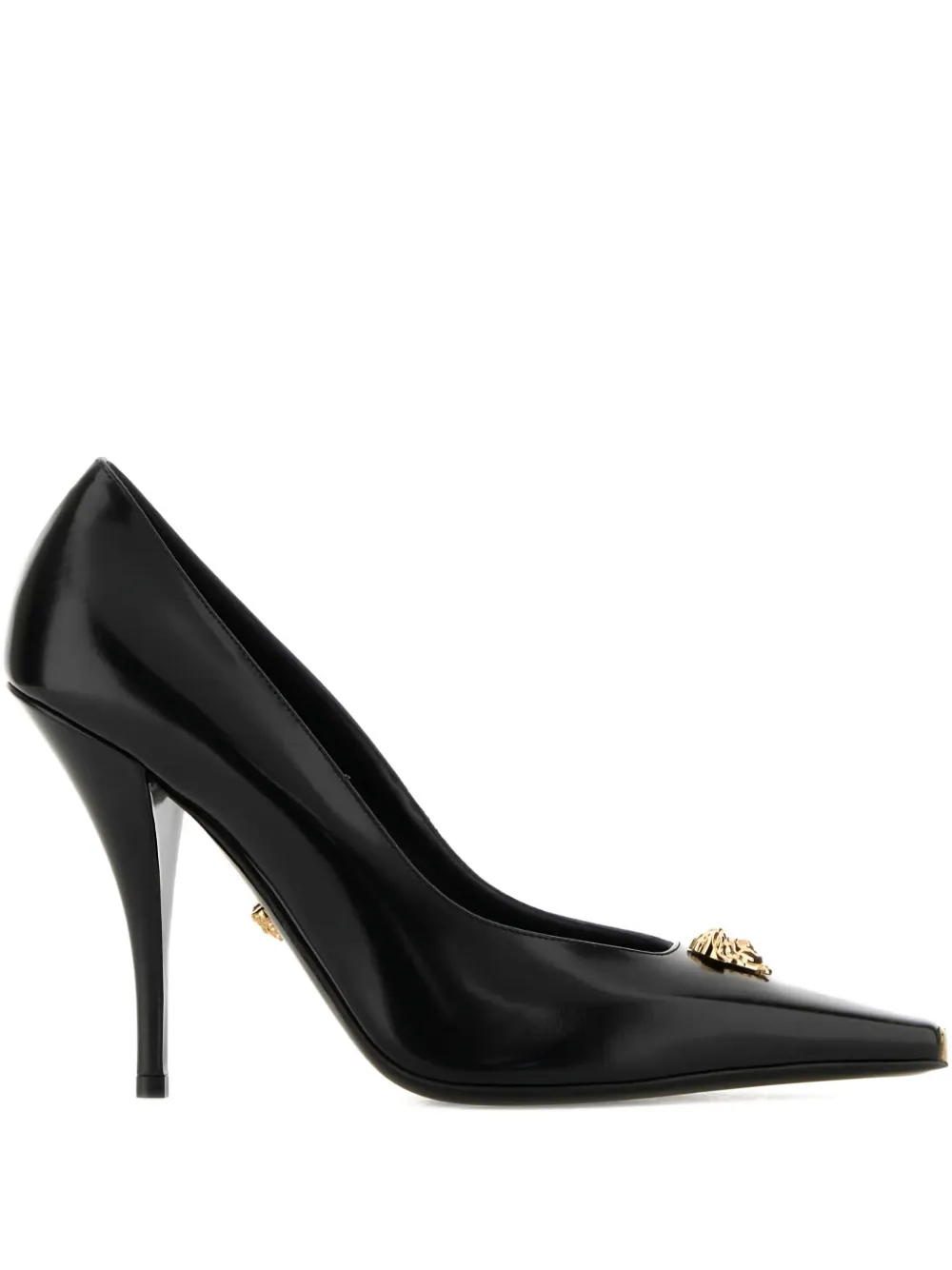 Туфли-лодочки La Medusa из кожи на каблуке 110 мм VERSACE, черный