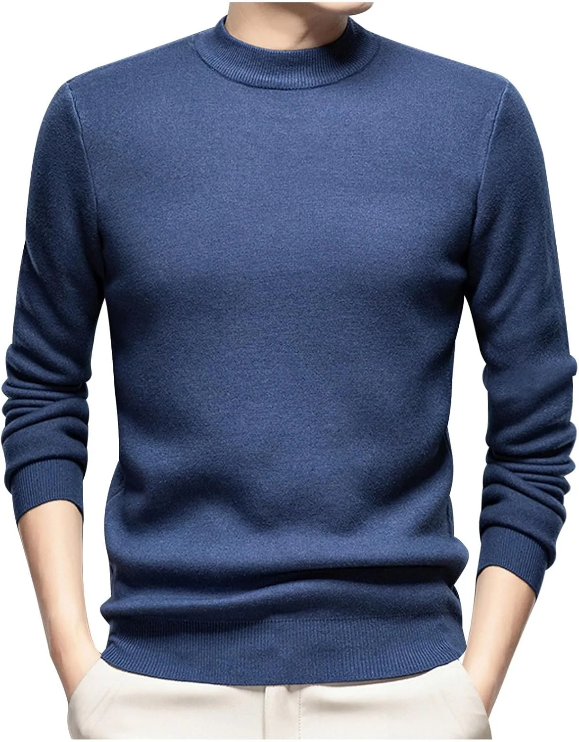 

Мужской вязаный водолазка slim fit с длинным рукавом