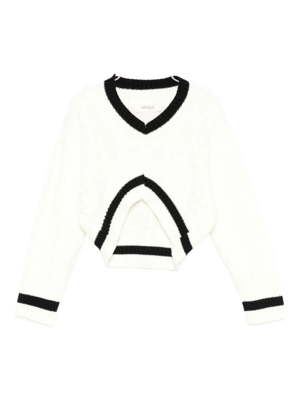 

Полосатый свитер с V-образным вырезом Vicolo, белый