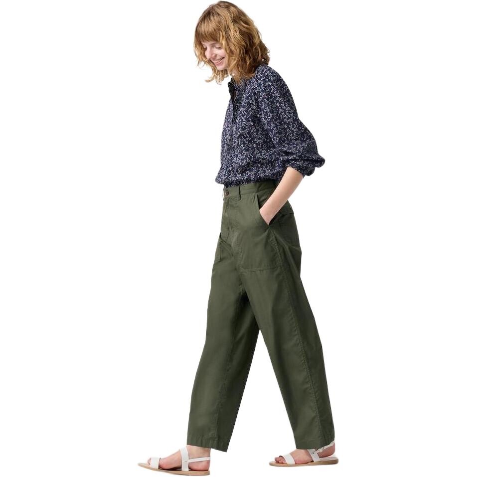 Повседневные брюки женские Uniqlo x Ines De La Fressange, оливковый — фото 3