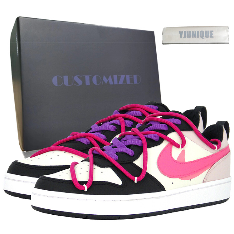 

Кроссовки Nike Court Borough Skateboard Shoes Women's Low-Top Black, Розовый, Кроссовки Nike Court Borough Skateboard Shoes Women's Low-Top Black