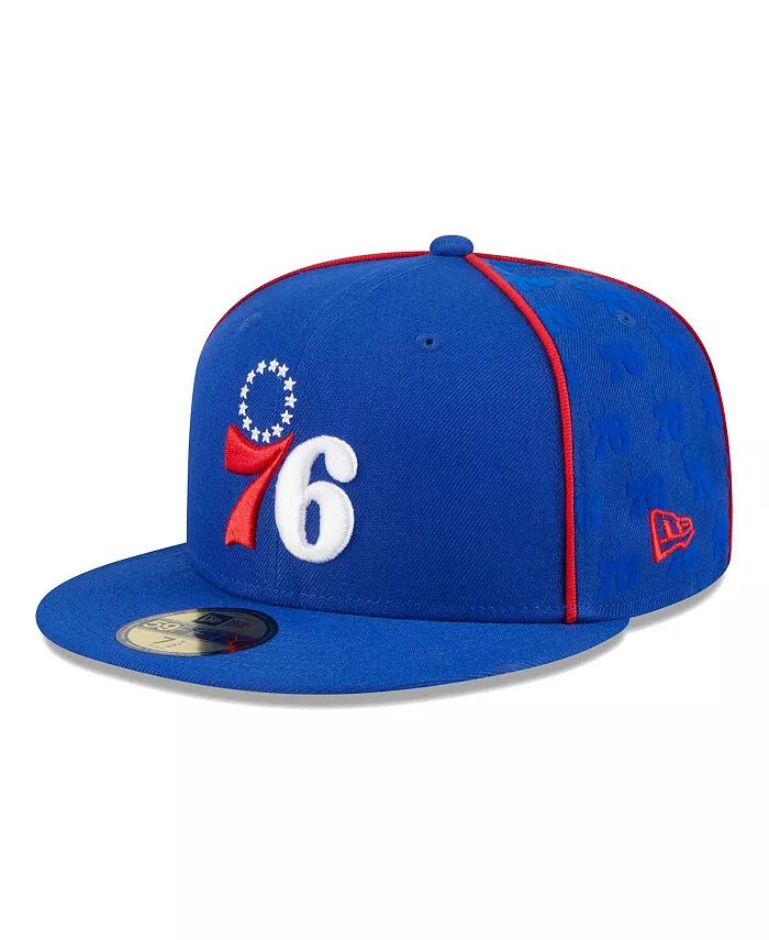 

Мужская приталенная шляпа Royal Philadelphia 76ers с окантовкой и флоком 59Fifty New Era, синий