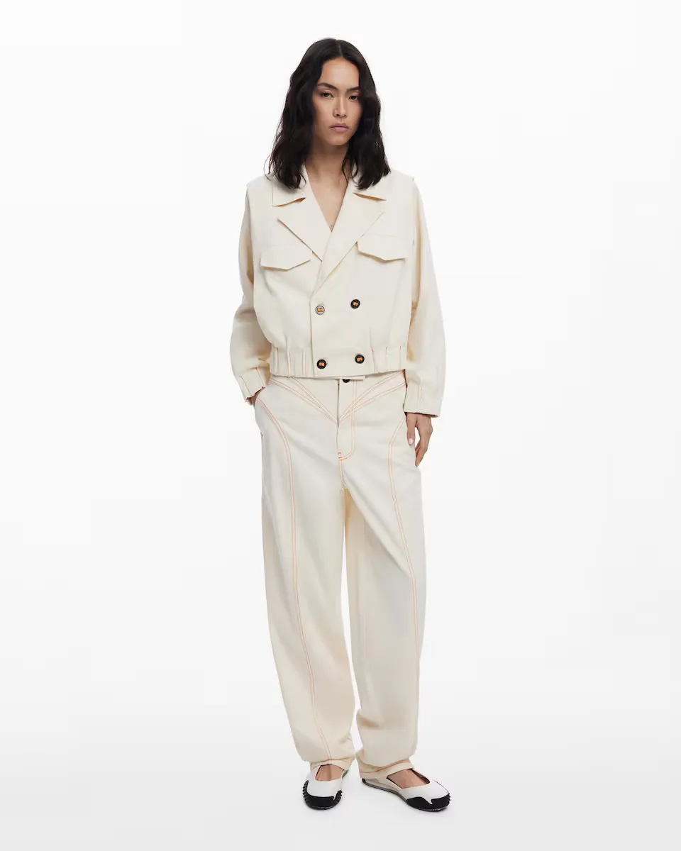 

Женские брюки balloon с передними карманами Desigual, белый