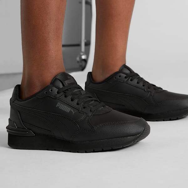 Кроссовки для больших детей St Runner V4 Leather Puma, черный — фото 2