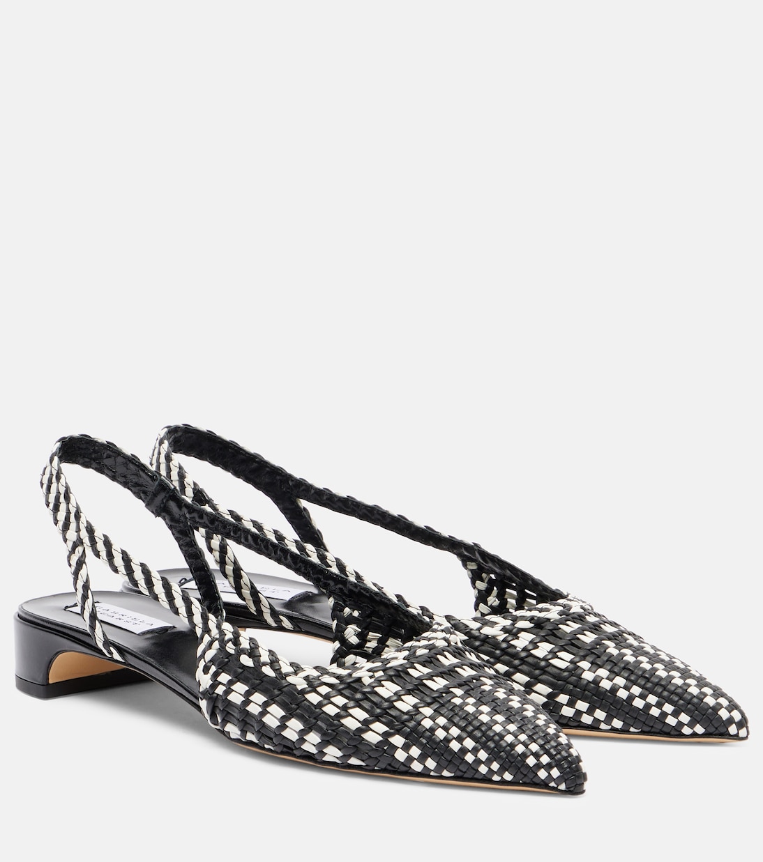Туфли Perro из плетеной кожи Gabriela Hearst, Black/Ivory
