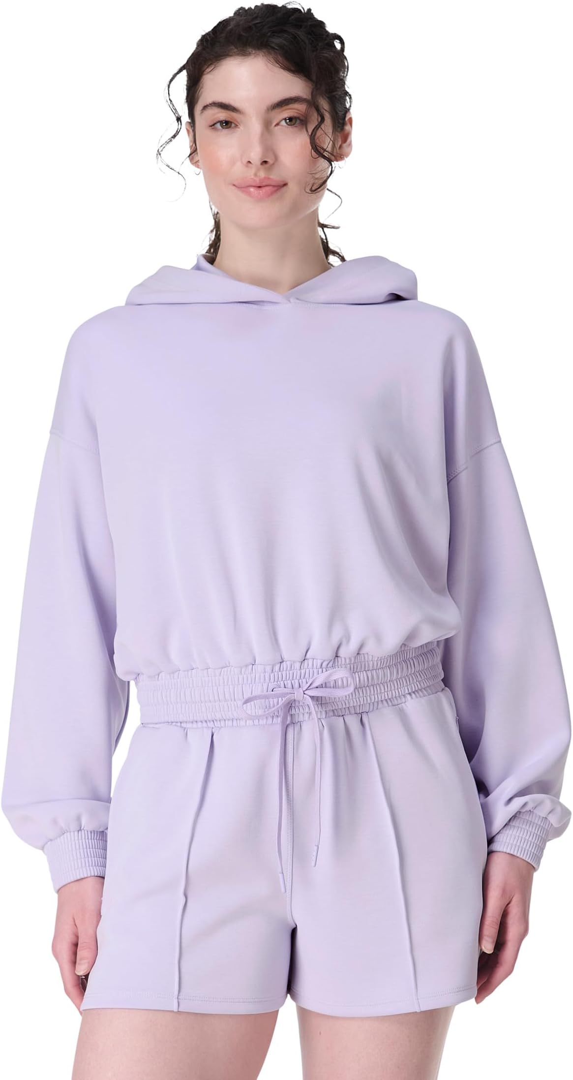 

Худи Sweaty Betty Sand Wash Cloudweight Crop Hoodie, цвет Heather Purple