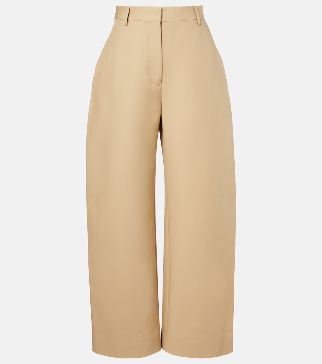 

Широкие брюки из хлопкового атласа Acne Studios, бежевый