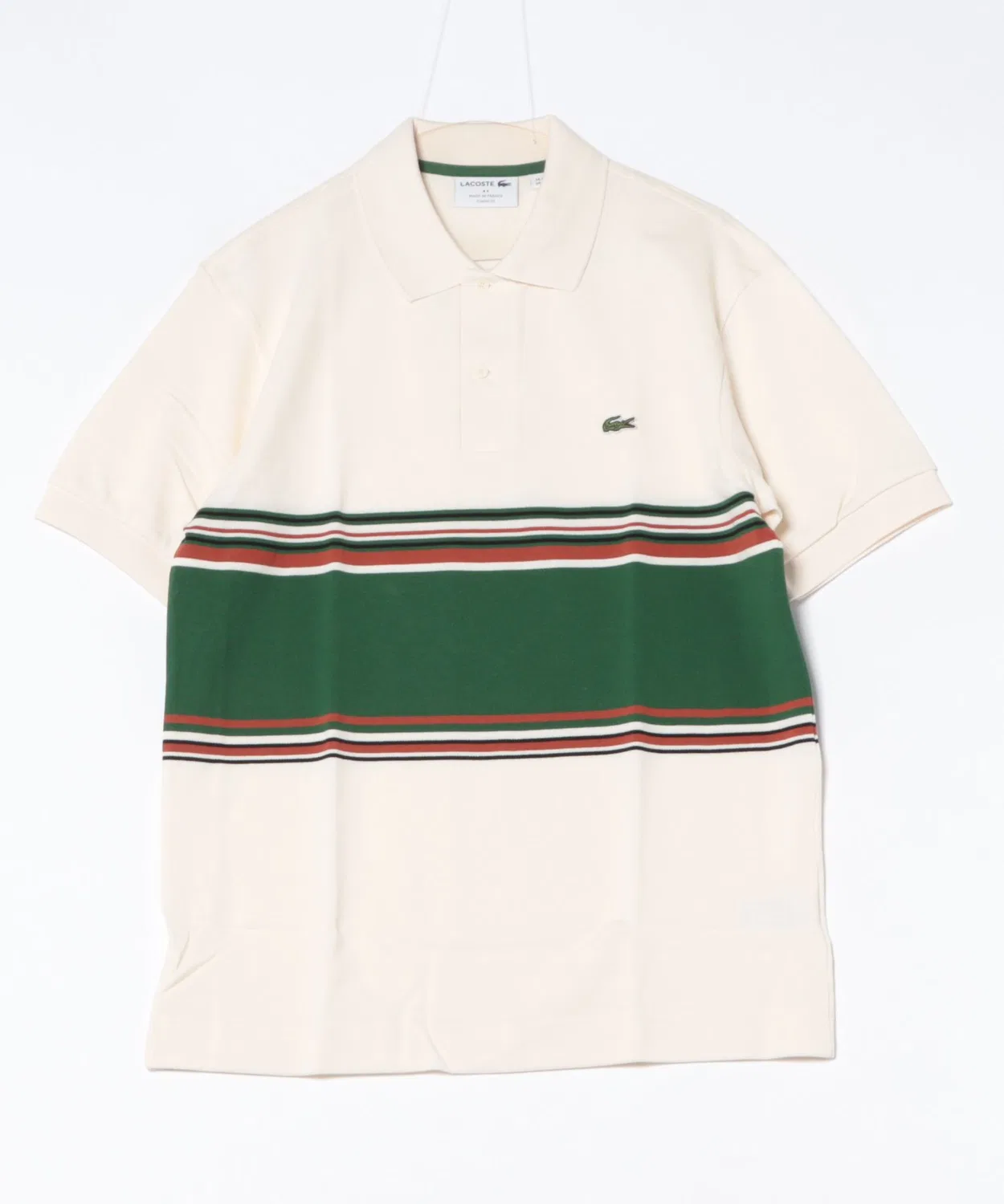 Поло Lacoste из органического хлопка, офф-вайт