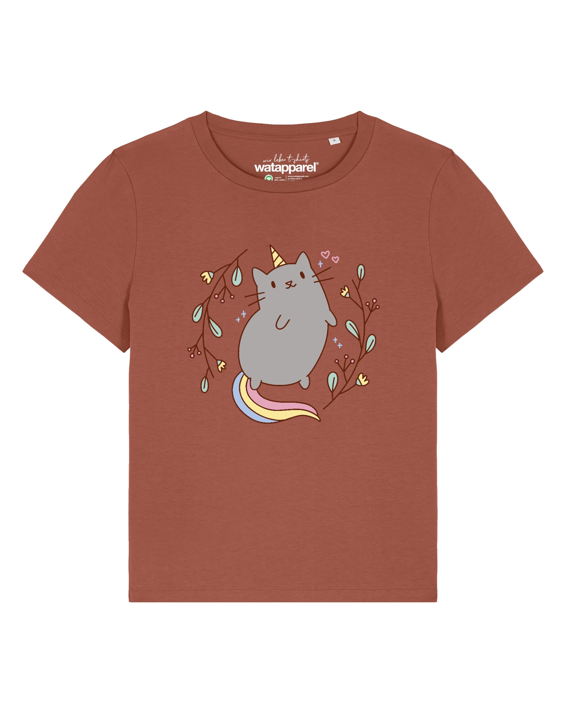 

Watapparel Футболка 'Unicorn Cat' в цвете Rusty Red