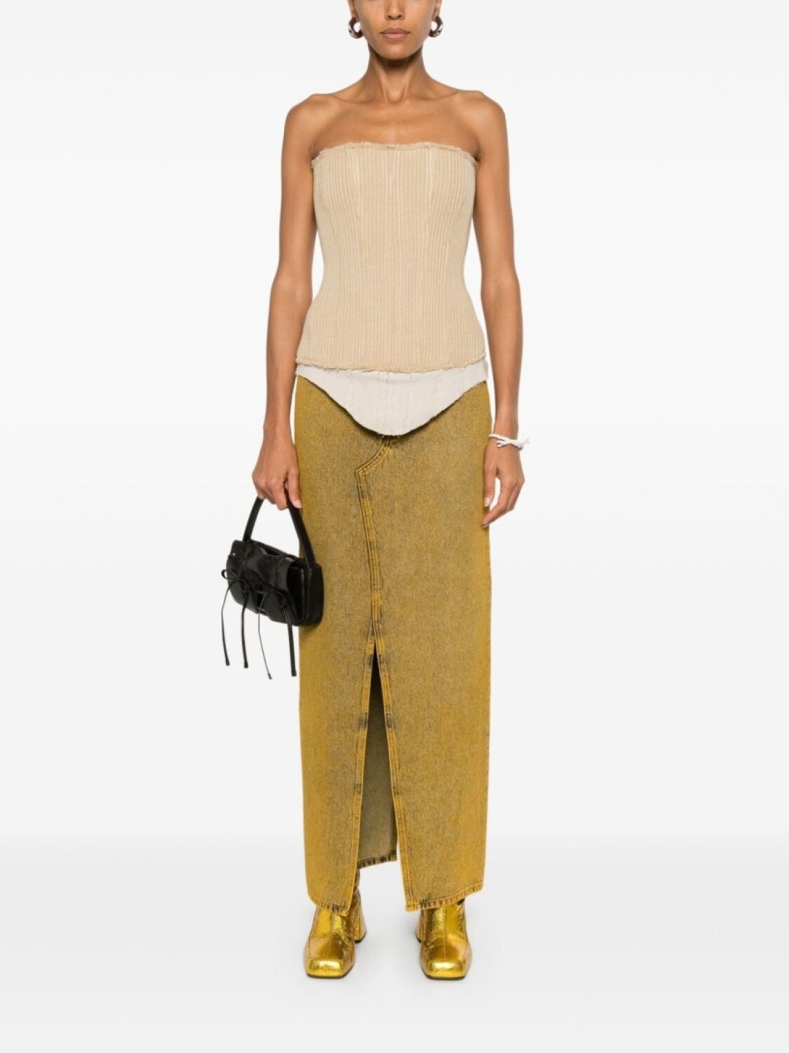 

MM6 Maison Margiela джинсовая юбка макси, желтый