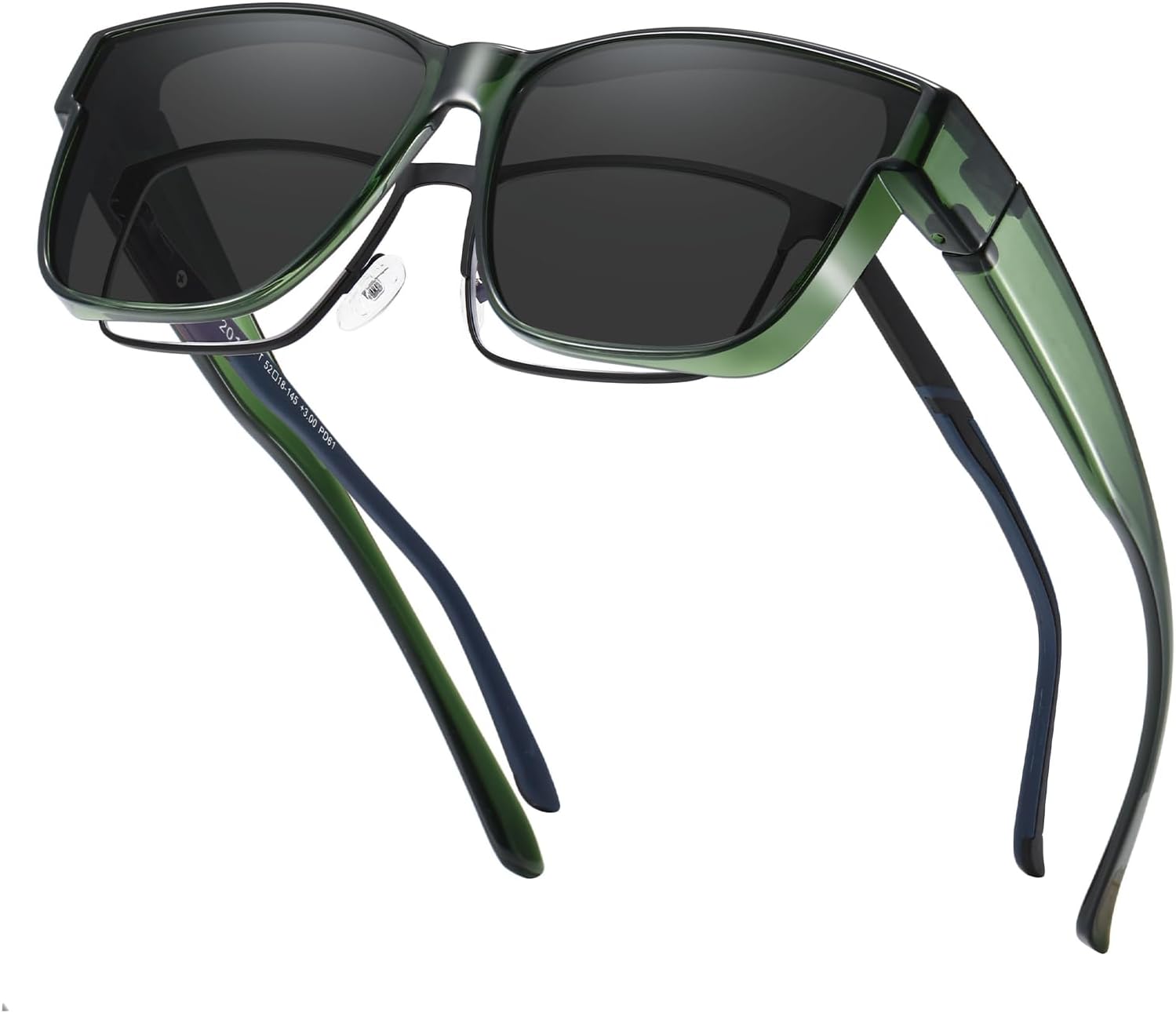 

Солнцезащитные очки увеличенного размера с поляризацией, подходящие для женщин и мужчин, модные солнцезащитные очки для вождения с защитой от УФ-излучения ZNEIAAPR, Green/Polarized Grey