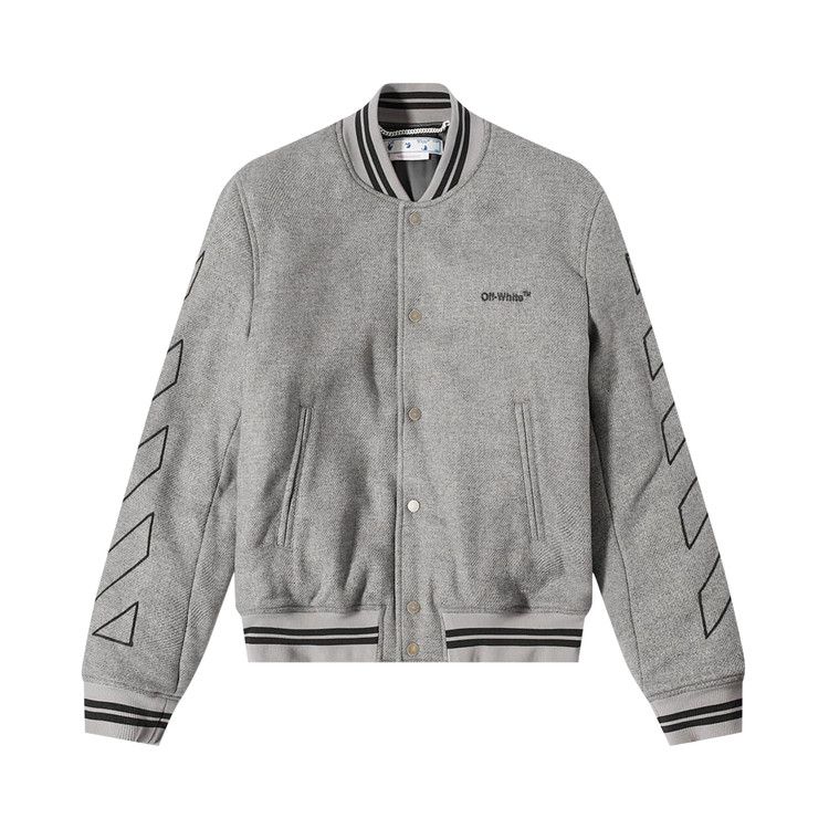 

Куртка Off-White Diagonal Outline Wool Varsity Jacket, Grey Melange