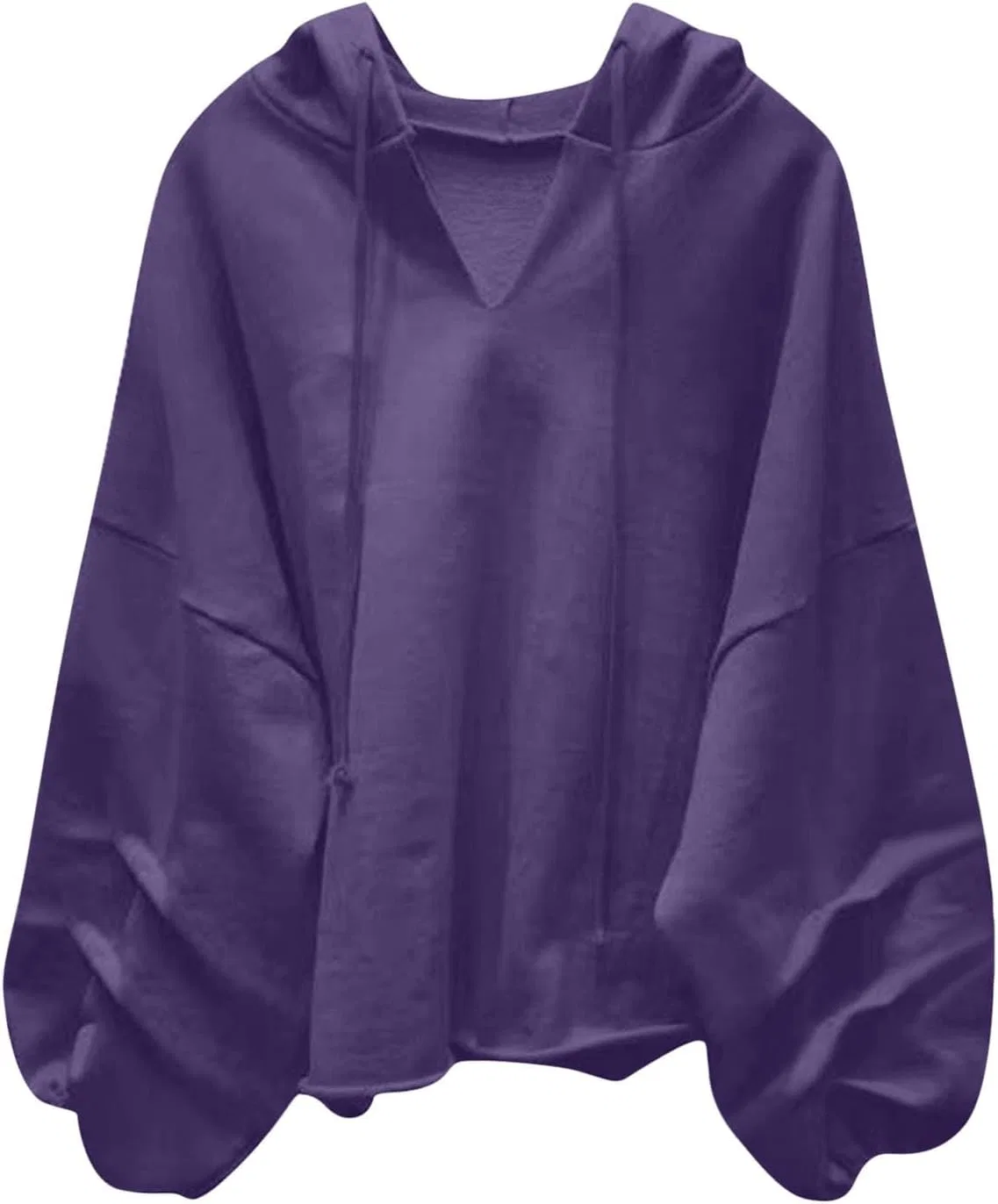 Женская футболка с капюшоном, свободный крой, длинные рукава, T-163 Purple