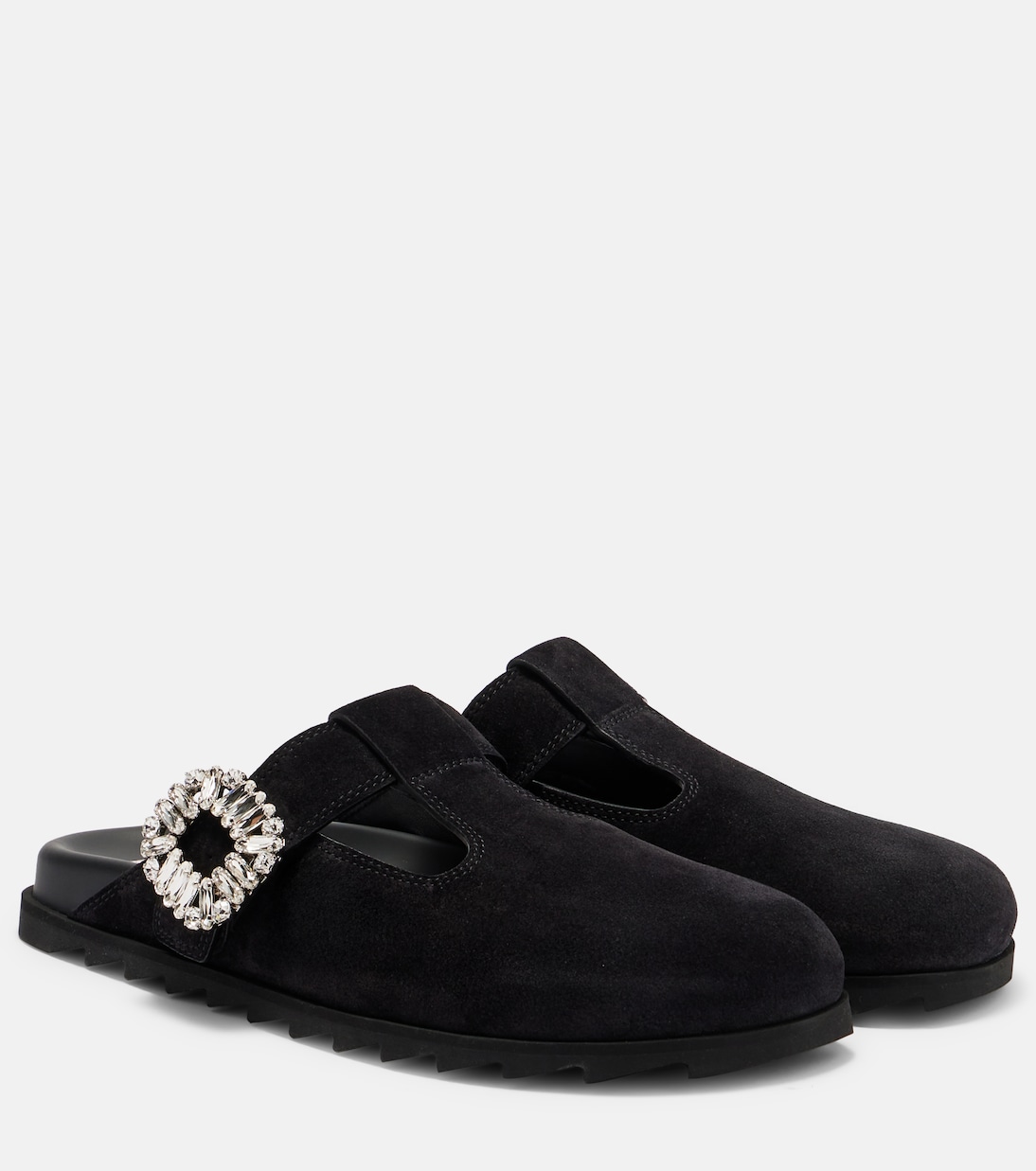 Слипоны Viv' из замши Roger Vivier, черный
