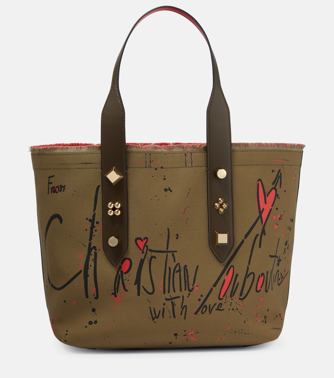 

Франджибус Маленькая сумка-шопер с принтом Christian Louboutin, Balmore-Black/Balmore/Gold