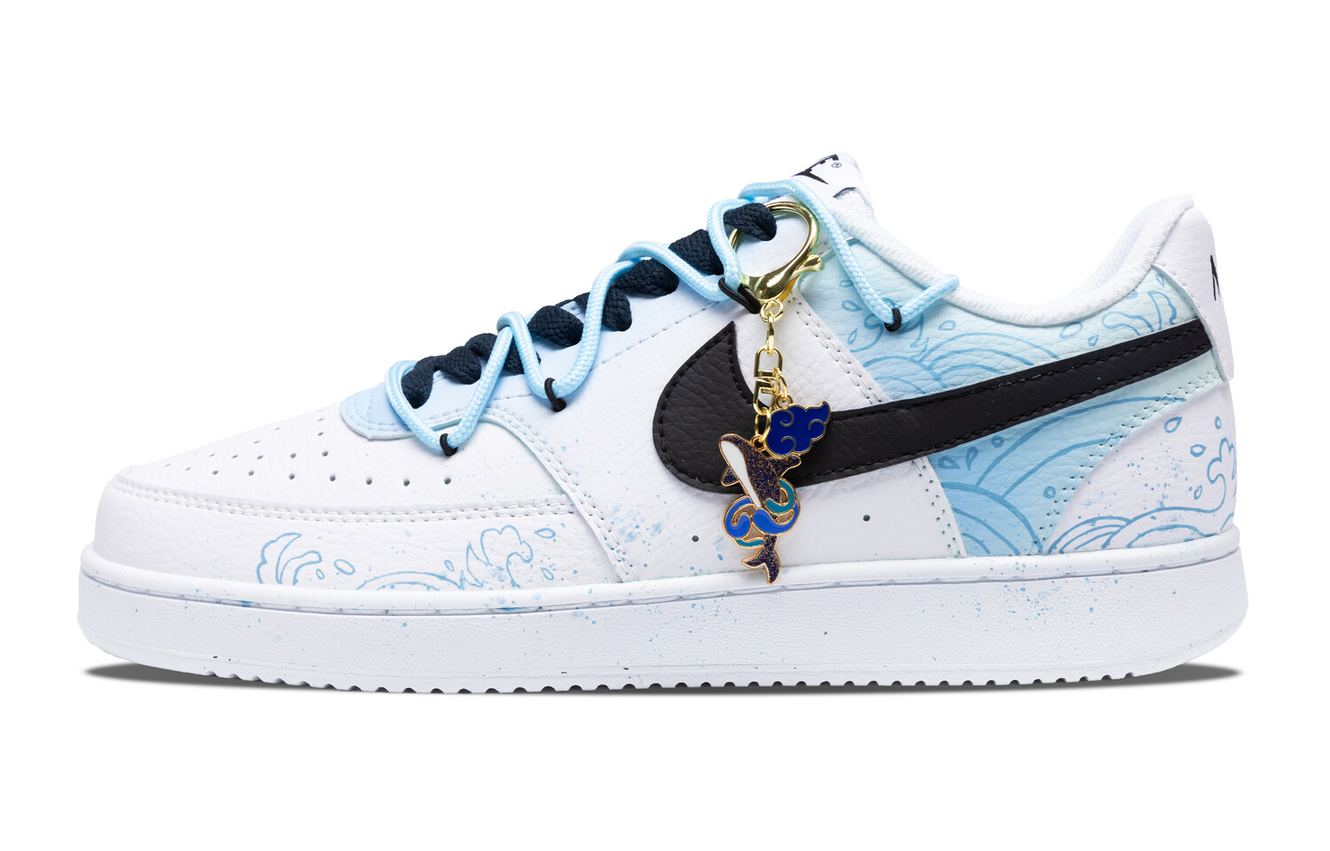 

Кроссовки Nike Court Vision 1 Skateboarding Shoes Men Low-top Black, цвет Treading waves