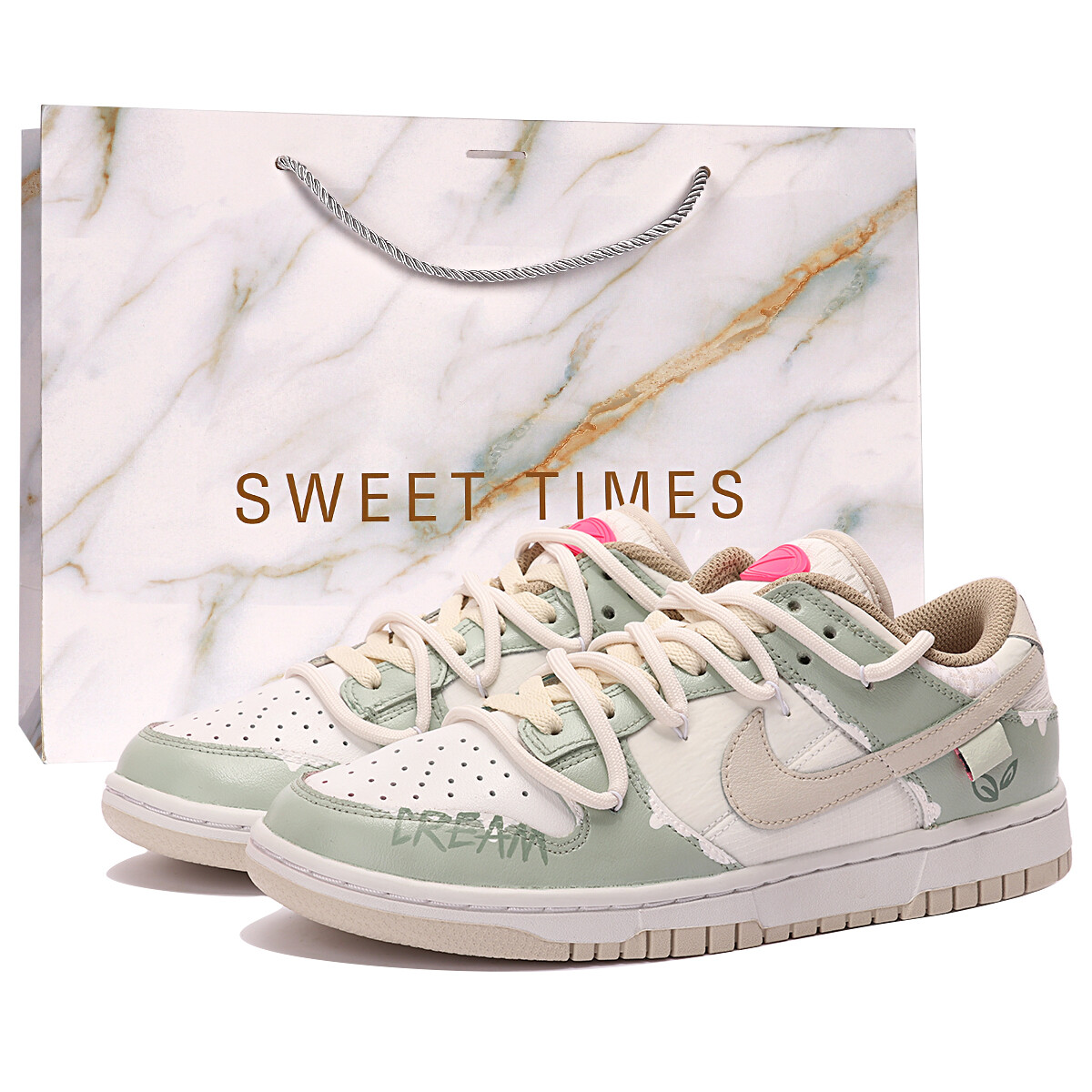 

Кроссовки Nike Dunk Skateboarding Shoes Women's Low-top Green/White, зеленый