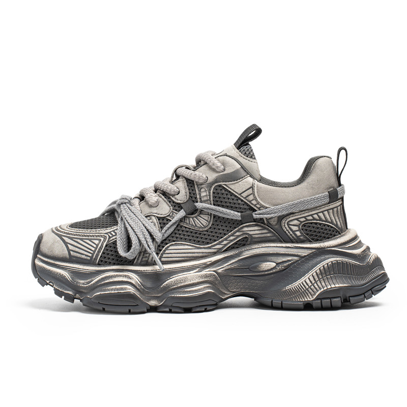 

JANECO Серые массивные кроссовки мужские Low Top, цвет Gray
