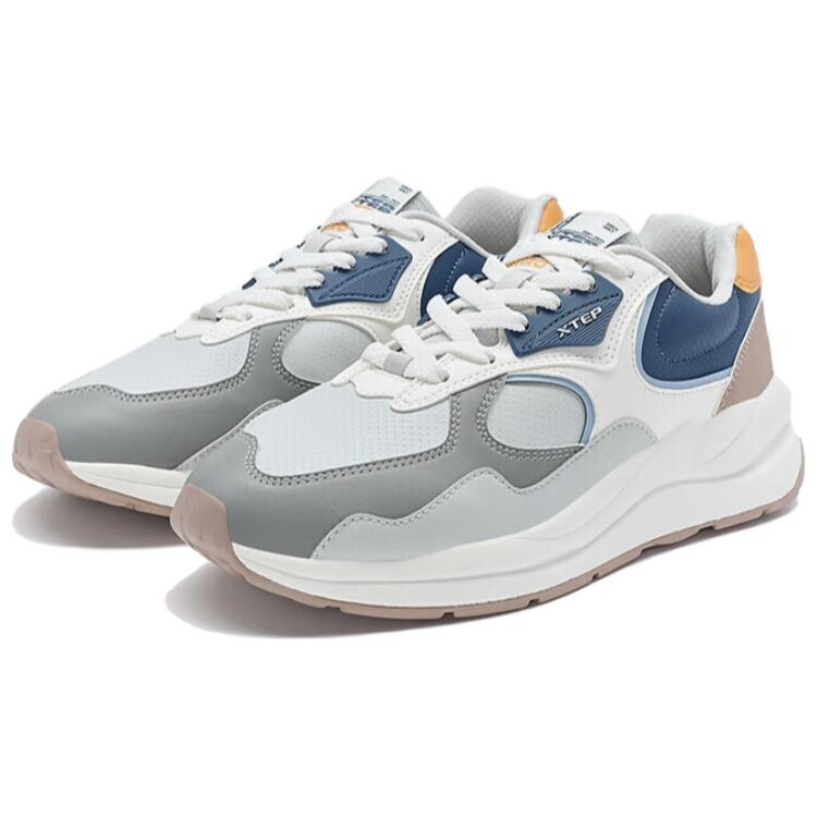 Кроссовки XTEP Lifestyle Shoes Men Low-top White/Blue/Gray, белый/синий/серый — фото 3