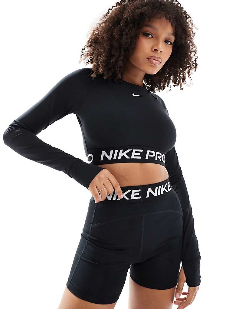 

Черный укороченный топ с длинными рукавами Nike Training Pro 365