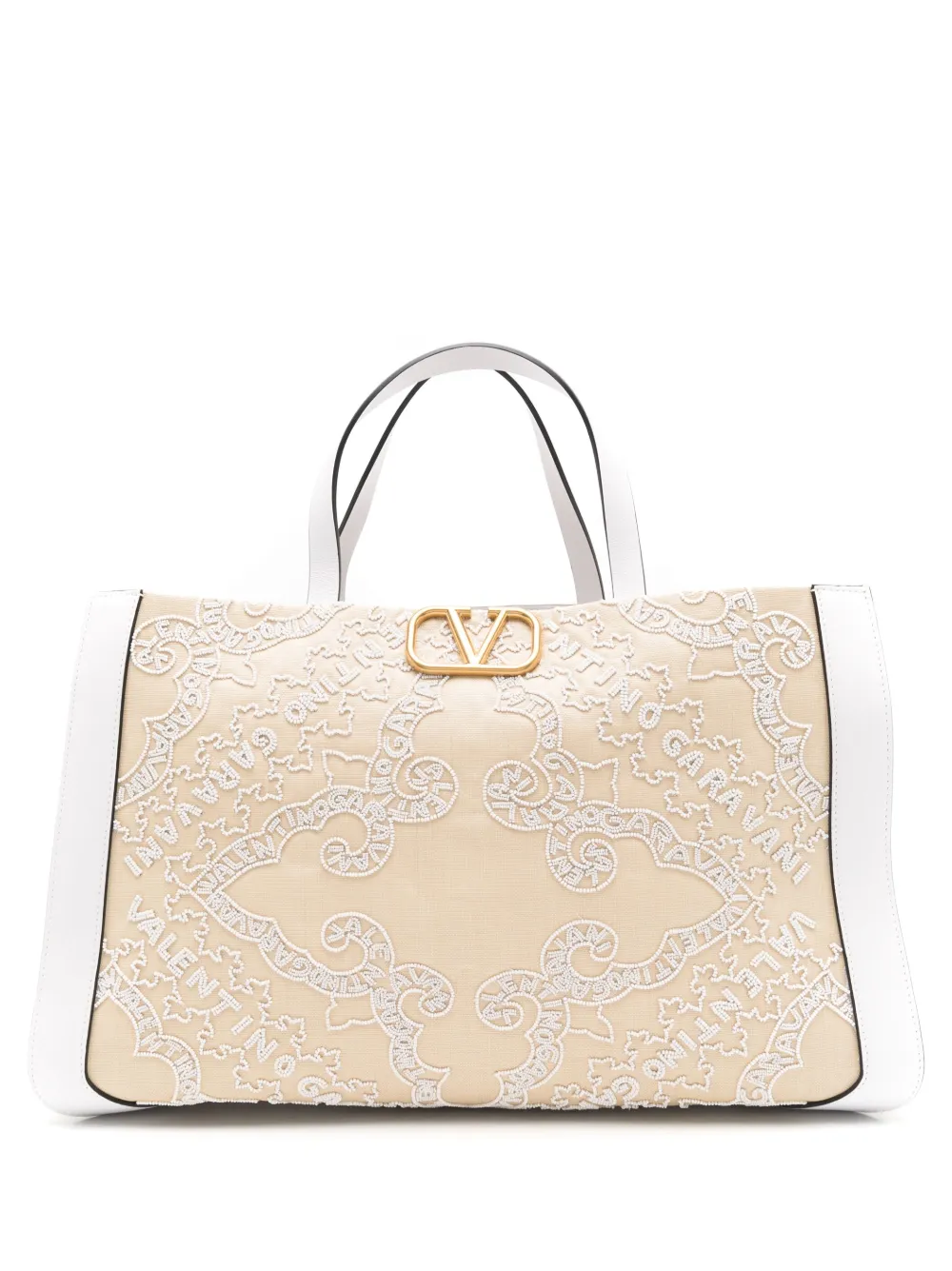 

Сумка-тоут с вышитым логотипом VLogo Signature VALENTINO GARAVANI, нейтральный
