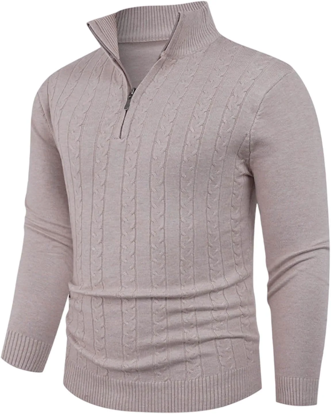 

Свитер-полузип мужской с воротником стойкой, легкий, облегающий