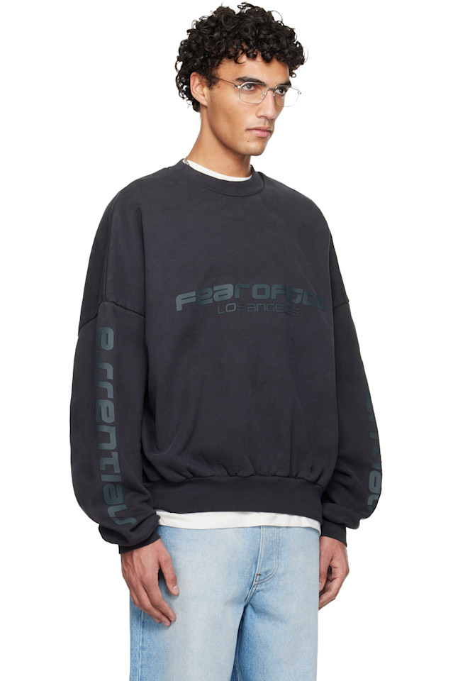 Fear Of God Essentials Черная праздничная укороченная толстовка из плотного флиса "Лос-Анджелес" — фото 2