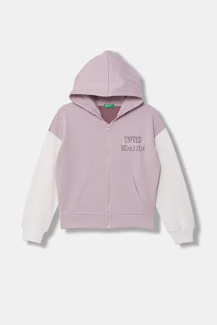 Блуза детская на молнии с капюшоном United Colors of Benetton, розовый