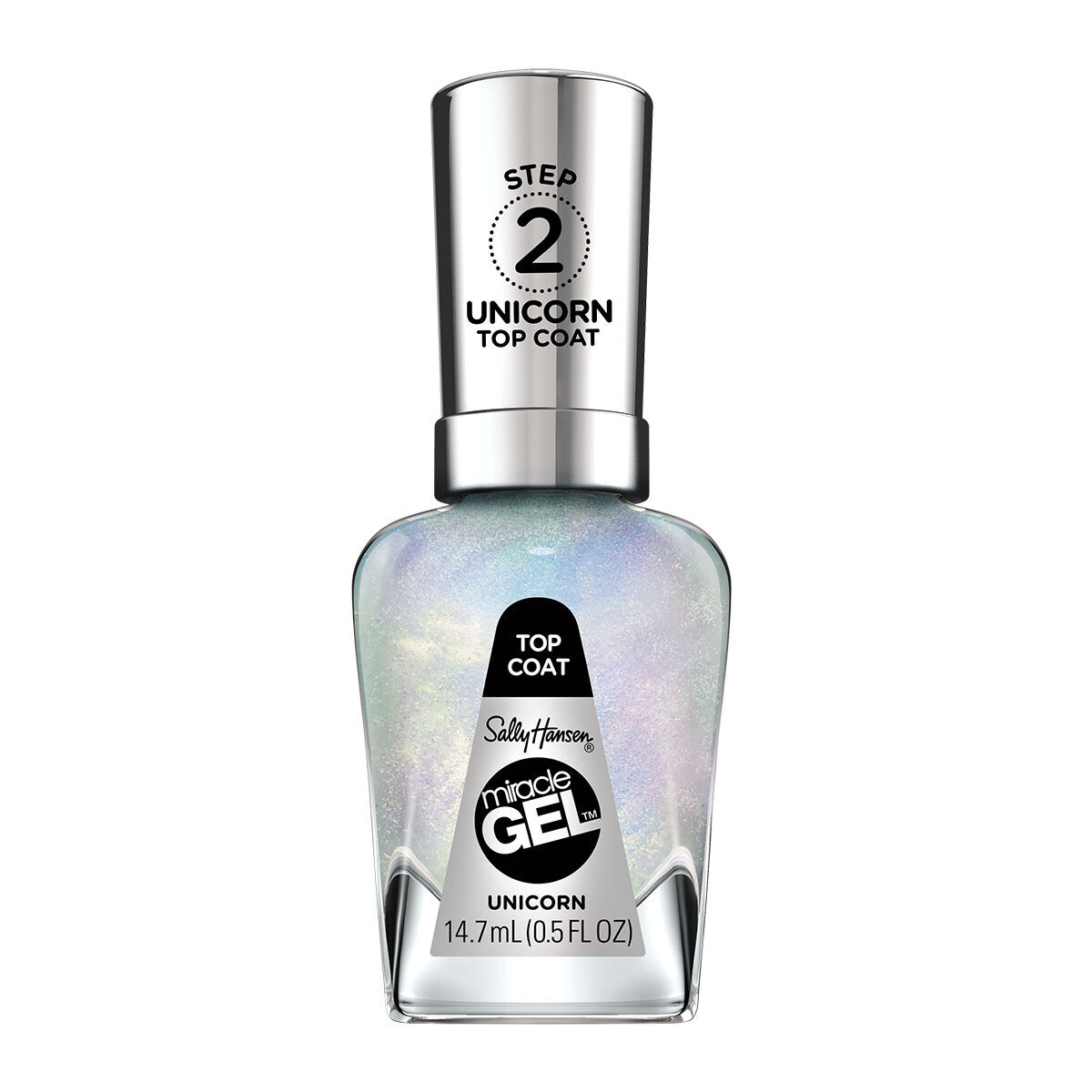 

Блестящий лак для ногтей с частицами top coat unicorn Sally Hansen Miracle Gel, 14,7 мл