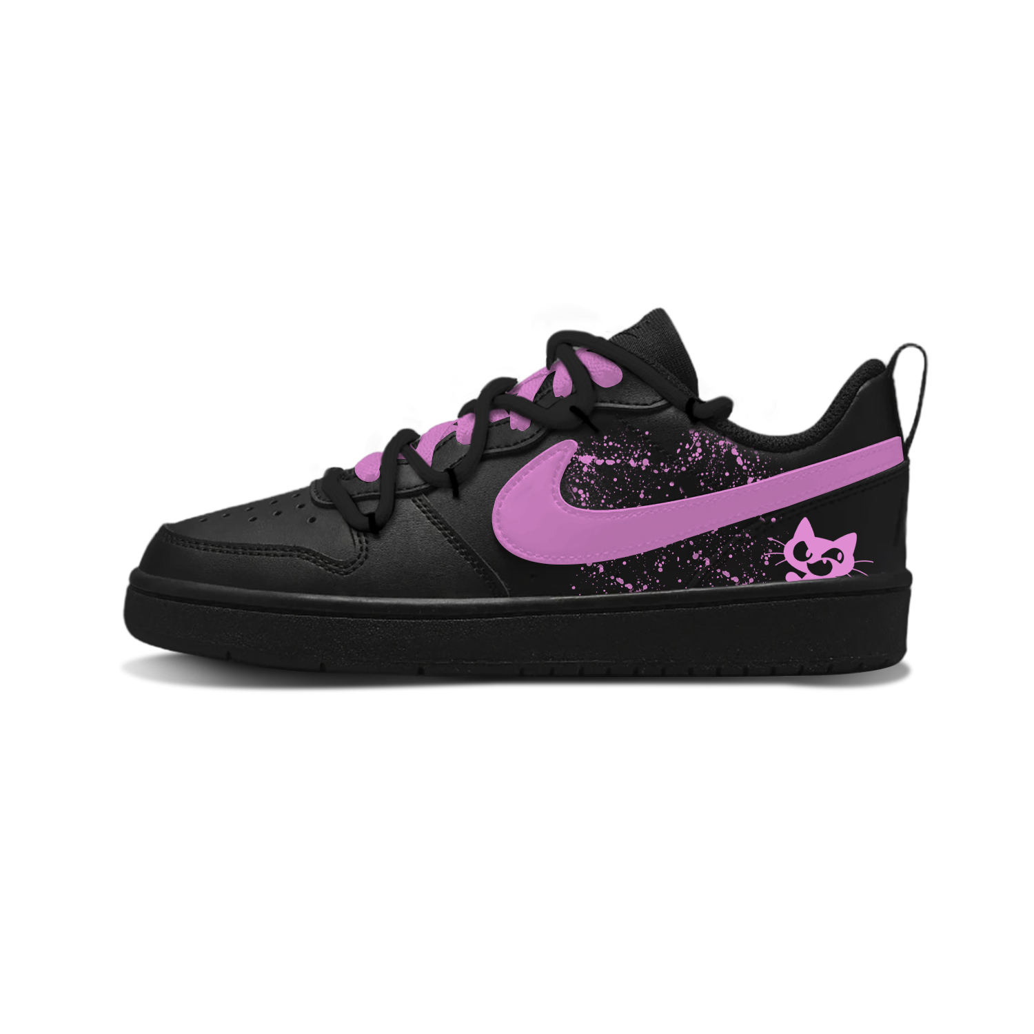 

Nike Кроссовки Court Borough Butterfly Pink Cat Slip Resistant Low top Skateboard Shoes Black Kids'