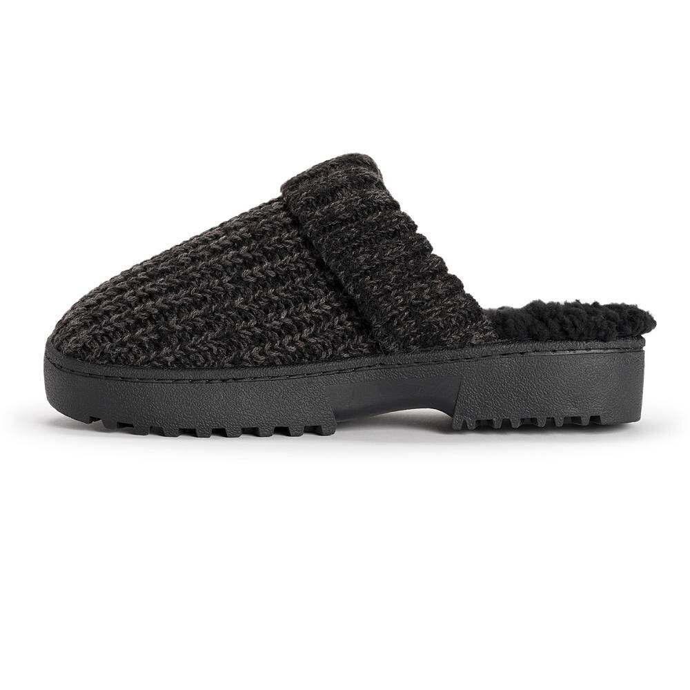 Женские тапочки-сабо из искусственного меха MUK LUKS Minette, цвет Black Fairisle — фото 3