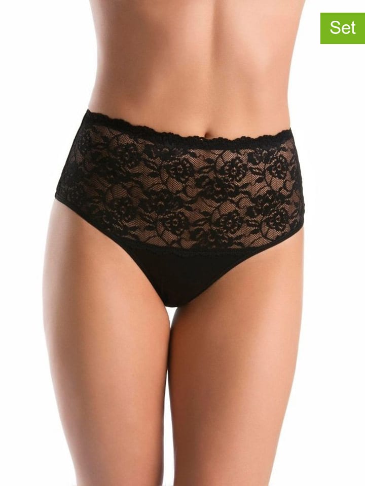 

Teyli Комплект из 3 трусиков с завышенной талией, черного цвета