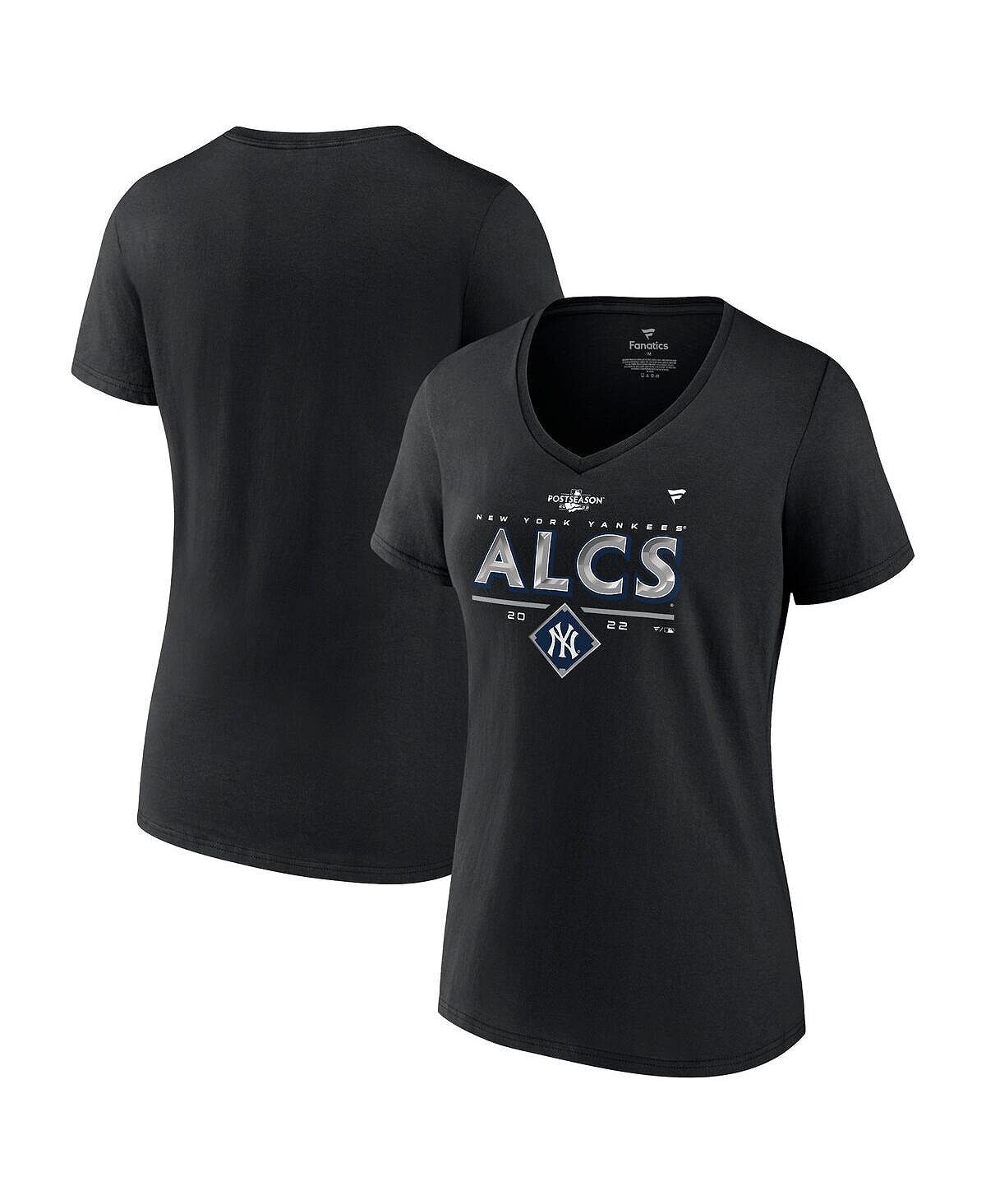 

Женская черная фирменная футболка с v-образным вырезом New York Yankees 2022 Division Series Winner Locker Room Fanatics, черный