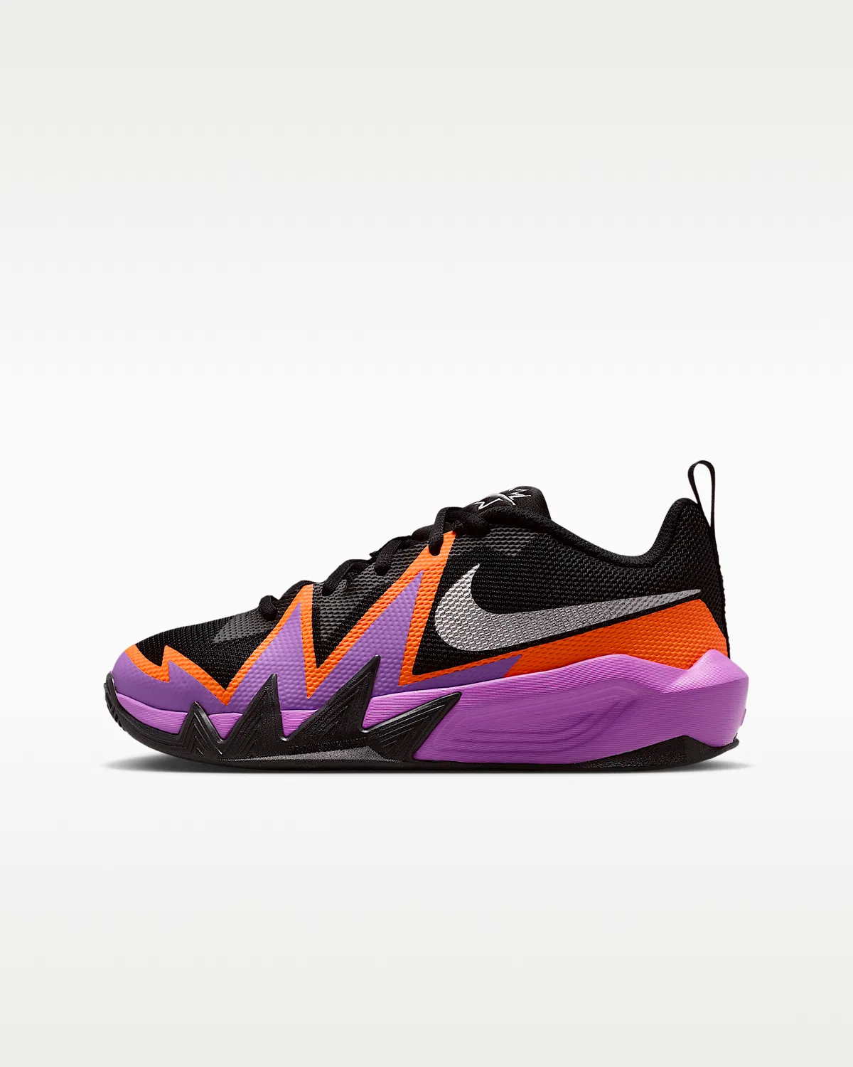 Кроссовки баскетбольные Nike S.T. Dynamite для старших детей, Black/Bright Violet/Total Orange/Metallic Silver