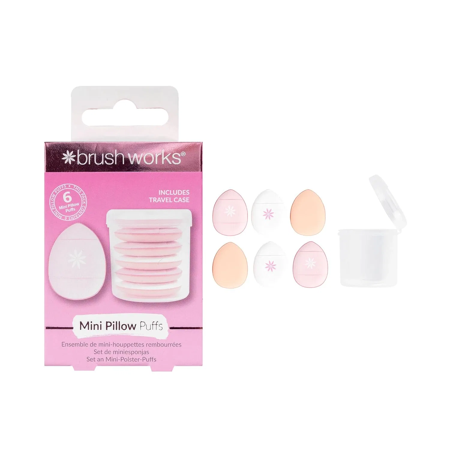 Набор мини-спонжей для макияжа Brushworks Mini Pillow Puffs, 6 шт. Brushworks
