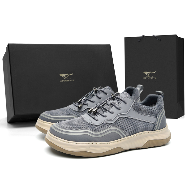 

SEPTWOLVES Низкие повседневные туфли мужские серые, цвет Gray (Standard Leather Shoe Size)