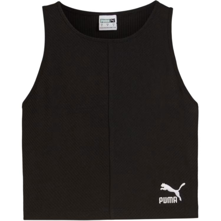 

Женский рибленый кроп-топ Classics PUMA, черный