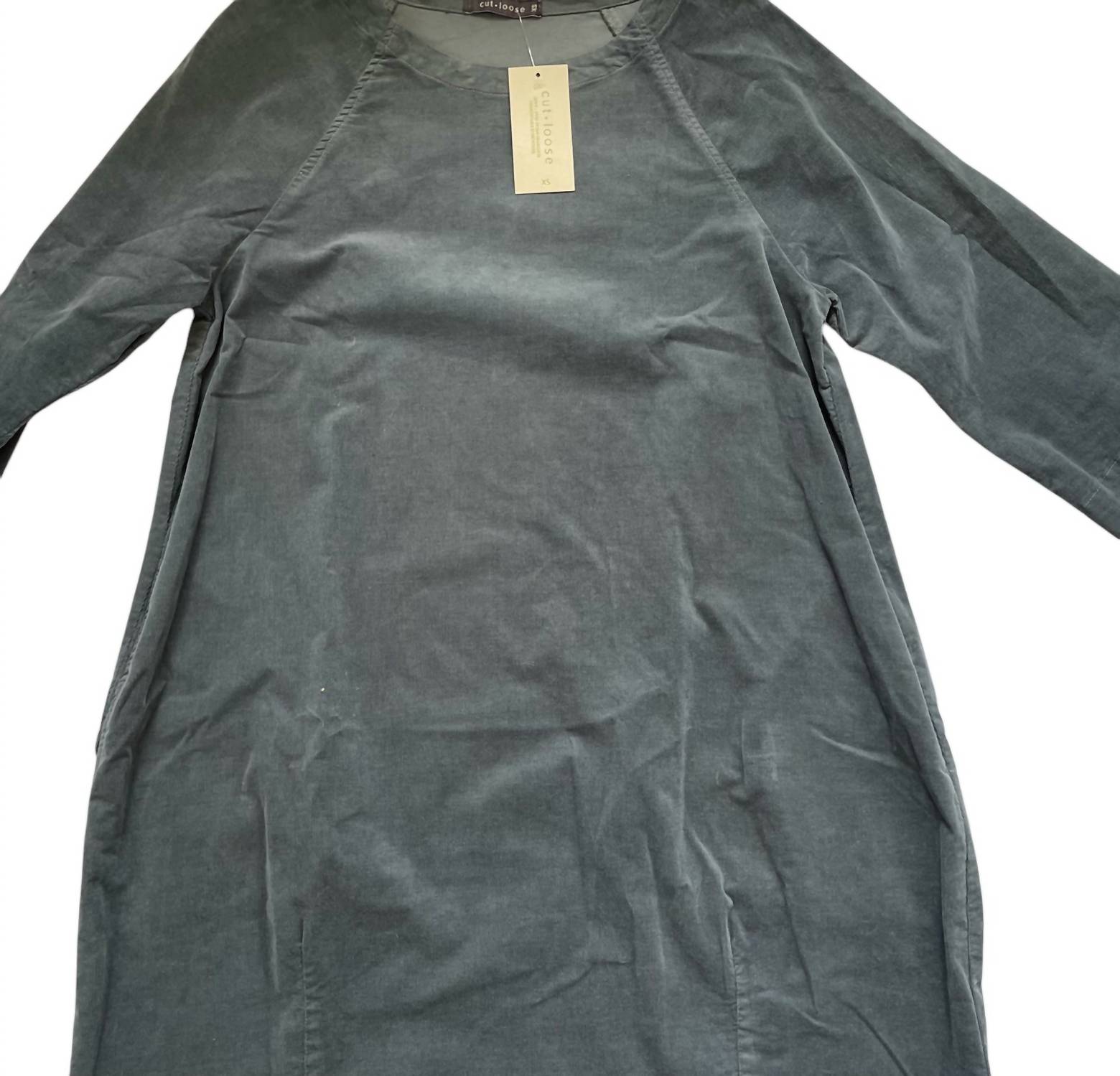 

Женское мини-платье с рукавом реглан из вельвета в цвете Iron Cut loose, Iron