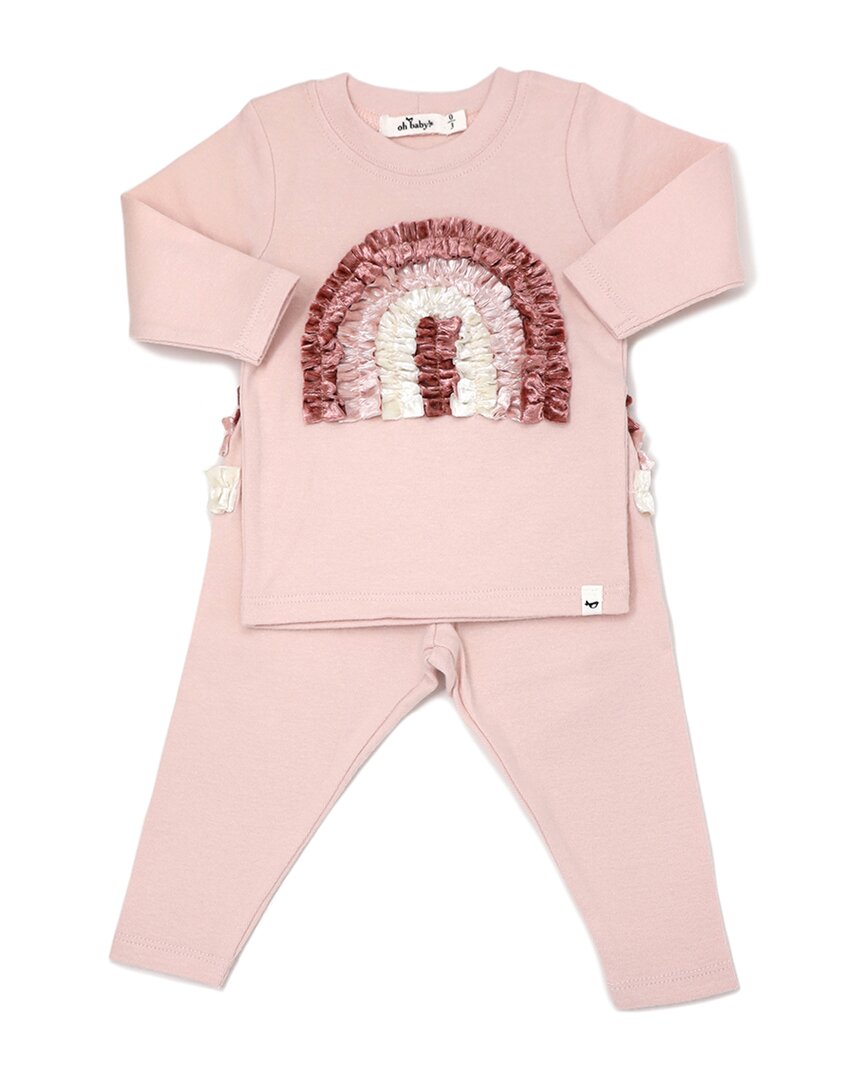 

Детский комплект из 2 предметов Velvet Rainbow Top Set Oh baby!, розовый