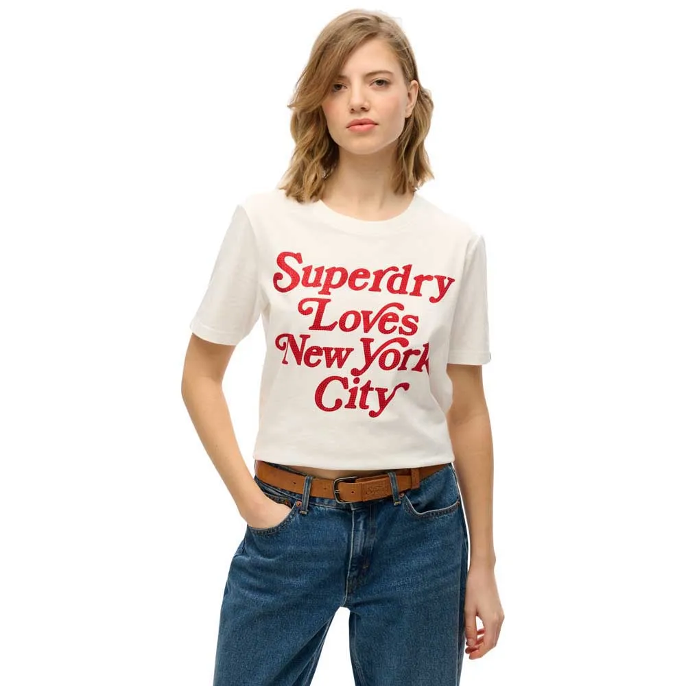 

Футболка с коротким рукавом Superdry City Love Relaxed, бежевый