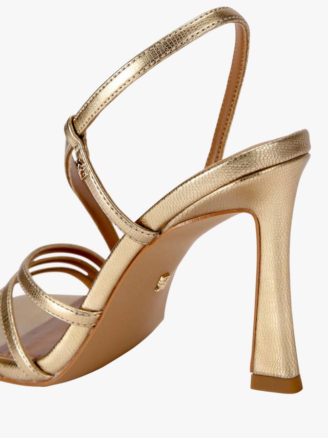 Милые босоножки на ремешках на каблуке KG Kurt Geiger, золотой — фото 4